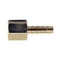 K-T Industries Air Hose End, 1/4 in, Barb x FNPT, Brass 6-5213